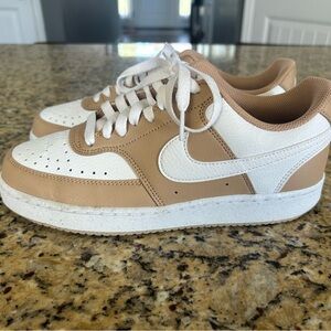 Nike White and Tan Athletic Shoes